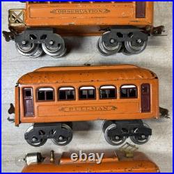Lionel Prewar 248 O Gauge Orange Electric Tin Loco 603 604 Passenger Set 1920s