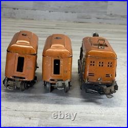 Lionel Prewar 248 O Gauge Orange Electric Tin Loco 603 604 Passenger Set 1920s