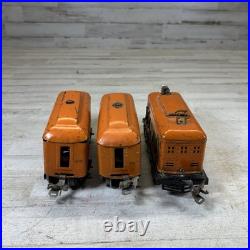 Lionel Prewar 248 O Gauge Orange Electric Tin Loco 603 604 Passenger Set 1920s