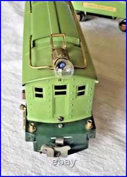 Lionel Prewar 253E Engine & (2) 607 Pullman, 608 Observation Girard Apple green
