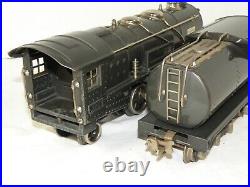 Lionel Prewar 255e 2-4-2 Gunmetal Gray Steam Locomotive withNickel withbox'35-36