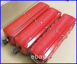 Lionel Prewar 2602/2600/2601 Tinplate Red 3-Car Passenger Set ORG PAINT O-Gauge