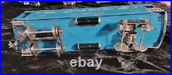 Lionel Prewar 2640 2641 Tin Blue And Silver Pullman & Observation Cars Set Of 3