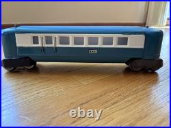 Lionel Prewar 265E Blue Streak Steam Engine And Passenger Cars 618,619 and 637