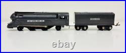 Lionel Prewar 2-4-2 Gunmetal Gray Torpedo Steam Locomotive 1688 with Tender Tested