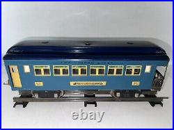 Lionel Prewar 312 St. Gauge 2-tone Blue Lighted Observation Pass. Car-restored