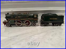 Lionel Prewar 390E Standard Gauge Green 2-4-2 Engine and Tender All Original