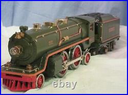 Lionel Prewar 390E Standard Gauge Green 2-4-2 Steam Engine and Tender