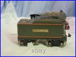 Lionel Prewar 390E Standard Gauge Green 2-4-2 Steam Engine and Tender
