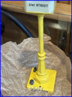 Lionel Prewar #57 21st/Broadway Yellow Lamp Post in Original HTF Box With Paper
