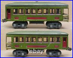 Lionel Prewar 610/610/612 Olive Green Tinplate Passenger 3-Car Set O-Gauge