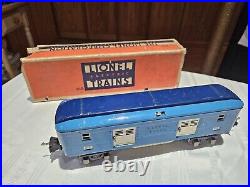 Lionel Prewar 615 Blue Comet Baggage Car In Super Nice Condition With P/box