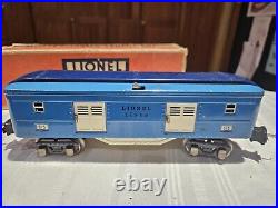 Lionel Prewar 615 Blue Comet Baggage Car In Super Nice Condition With P/box