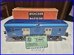 Lionel Prewar 615 Blue Comet Baggage Car In Super Nice Condition With P/box