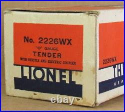 Lionel Prewar No. 2226WX Tender EMPTY BOX with (1) Insert O-Gauge