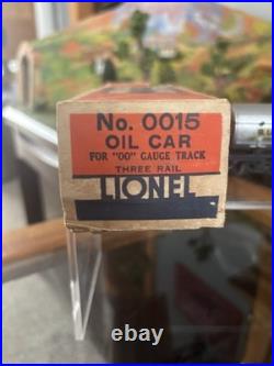 Lionel Prewar OO Gauge 0015 Tank Car! Full Scale 3 Rail WithDog Box