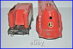 Lionel Prewar O/027 Red Comet Set 265e & 261t L&t And 3 Coaches 603, 603 & 604
