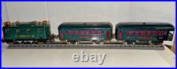 Lionel Prewar O Ga. 251e Electric Box Loco & 605, 606 Lighted Passenger Car Set