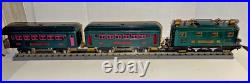 Lionel Prewar O Ga. 251e Electric Box Loco & 605, 606 Lighted Passenger Car Set