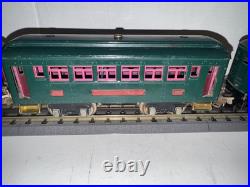 Lionel Prewar O Ga. 251e Electric Box Loco & 605, 606 Lighted Passenger Car Set