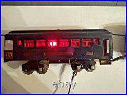 Lionel Prewar O Ga. 251e Electric Box Loco & 605, 606 Lighted Passenger Car Set