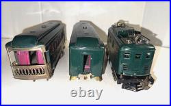 Lionel Prewar O Ga. 251e Electric Box Loco & 605, 606 Lighted Passenger Car Set