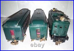 Lionel Prewar O Ga. 251e Electric Box Loco & 605, 606 Lighted Passenger Car Set