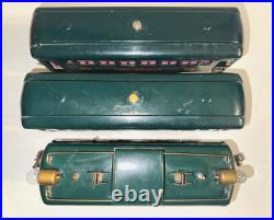 Lionel Prewar O Ga. 251e Electric Box Loco & 605, 606 Lighted Passenger Car Set