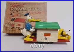 Lionel Prewar O Gauge 1107 Donald Duck Clockwork Hand Car With Original BOX