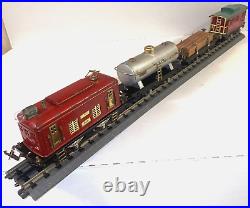 Lionel Prewar O Gauge 248 Electric Locomotive & 831, 804, 807 Freight Cars -nice