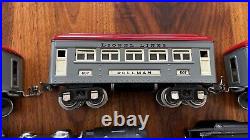 Lionel Prewar O Gauge 249E Locomotive Tender 607 Passenger 608 Observation Cars