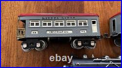 Lionel Prewar O Gauge 249E Locomotive Tender 607 Passenger 608 Observation Cars