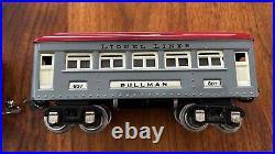 Lionel Prewar O Gauge 249E Locomotive Tender 607 Passenger 608 Observation Cars