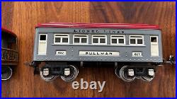 Lionel Prewar O Gauge 249E Locomotive Tender 607 Passenger 608 Observation Cars
