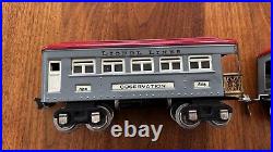 Lionel Prewar O Gauge 249E Locomotive Tender 607 Passenger 608 Observation Cars