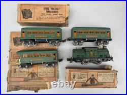 Lionel Prewar O Gauge 252 Electric Loco & 2-607, 608 Lighted Passenger Car Set