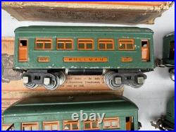 Lionel Prewar O Gauge 252 Electric Loco & 2-607, 608 Lighted Passenger Car Set