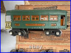 Lionel Prewar O Gauge 252 Electric Loco & 2-607, 608 Lighted Passenger Car Set