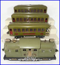 Lionel Prewar O Gauge 254 Electric Locomotive & #610 610 612 Pass. Cars Tested