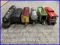 + Lionel Prewar O Gauge 259E Gray Steam Locomotive & Tender 4 Car Freight Set + Lionel Prewar O Gauge 259E Gray Steam Locomotive & Tender 4 Car Freight Set