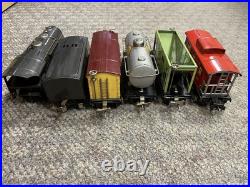 + Lionel Prewar O Gauge 259E Gray Steam Locomotive & Tender 4 Car Freight Set + Lionel Prewar O Gauge 259E Gray Steam Locomotive & Tender 4 Car Freight Set