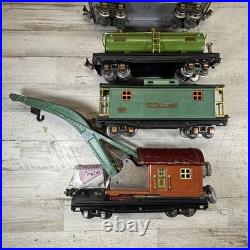 Lionel Prewar O Gauge Freight Car Lot 806 815 817 Crane Flatcar Tinplate