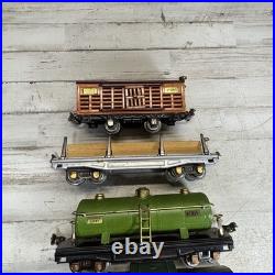 Lionel Prewar O Gauge Freight Car Lot 806 815 817 Crane Flatcar Tinplate