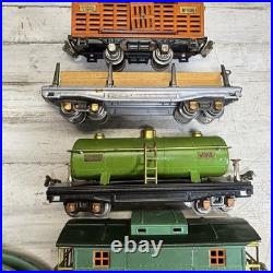 Lionel Prewar O Gauge Freight Car Lot 806 815 817 Crane Flatcar Tinplate