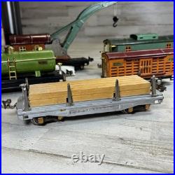 Lionel Prewar O Gauge Freight Car Lot 806 815 817 Crane Flatcar Tinplate