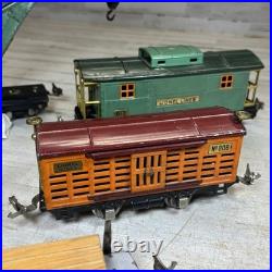 Lionel Prewar O Gauge Freight Car Lot 806 815 817 Crane Flatcar Tinplate