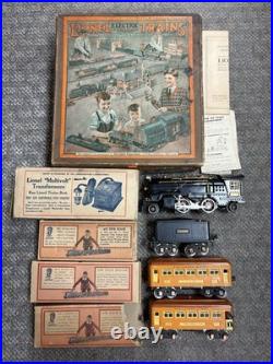 + Lionel Prewar O Gauge Outfit 136 262 Locomotive 262T Tender 2 Orange Car Set