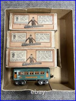 + Lionel Prewar O Gauge Outfit 296 Peacock 252 Locomotive 3 Car Passenger with Box