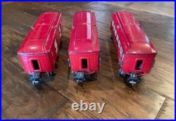 Lionel Prewar O Gauge Passenger, Baggage, and Observation Cars 600 601 602