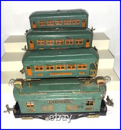 Lionel Prewar O Gauge Set #296 Electric Locomotive 253 & 2-607, 608 Pass. Cars